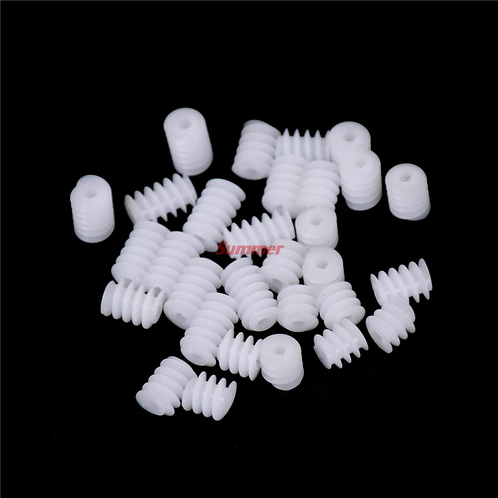

Practical 10pcs 6x8mm 2mm Aperture Plastic Worm Gear for DIY Toy Accessories