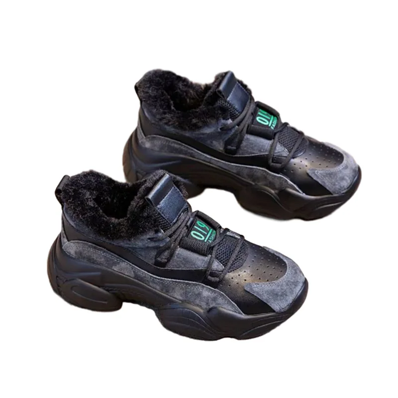 

2020 Winter New Ladies Sneakers Fashion Classic Comfortable Wild Plus Velvet Warm Lace Up High Quality Casual Sneakers B25-70