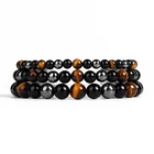 Натуральный Тигр обсидиановый глаз гематитовые бусины браслеты для мужчин для магнитной тройной защиты здоровья для женщин и мужчин