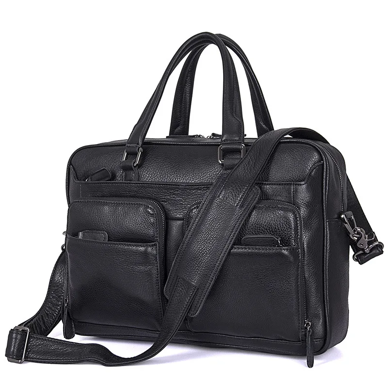 Business Bag Men's Genuine Leather Briefcase Male Man 15 Inch Laptop Bag Natural Leather For Men Messenger Bags Men's Briefcases
