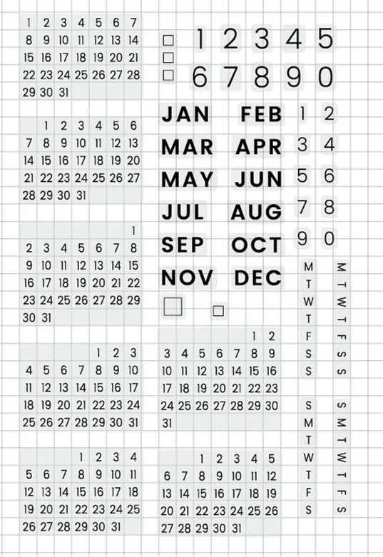 Прозрачный штамп с календарем для скрапбукинга альбома бумаги силиконовый