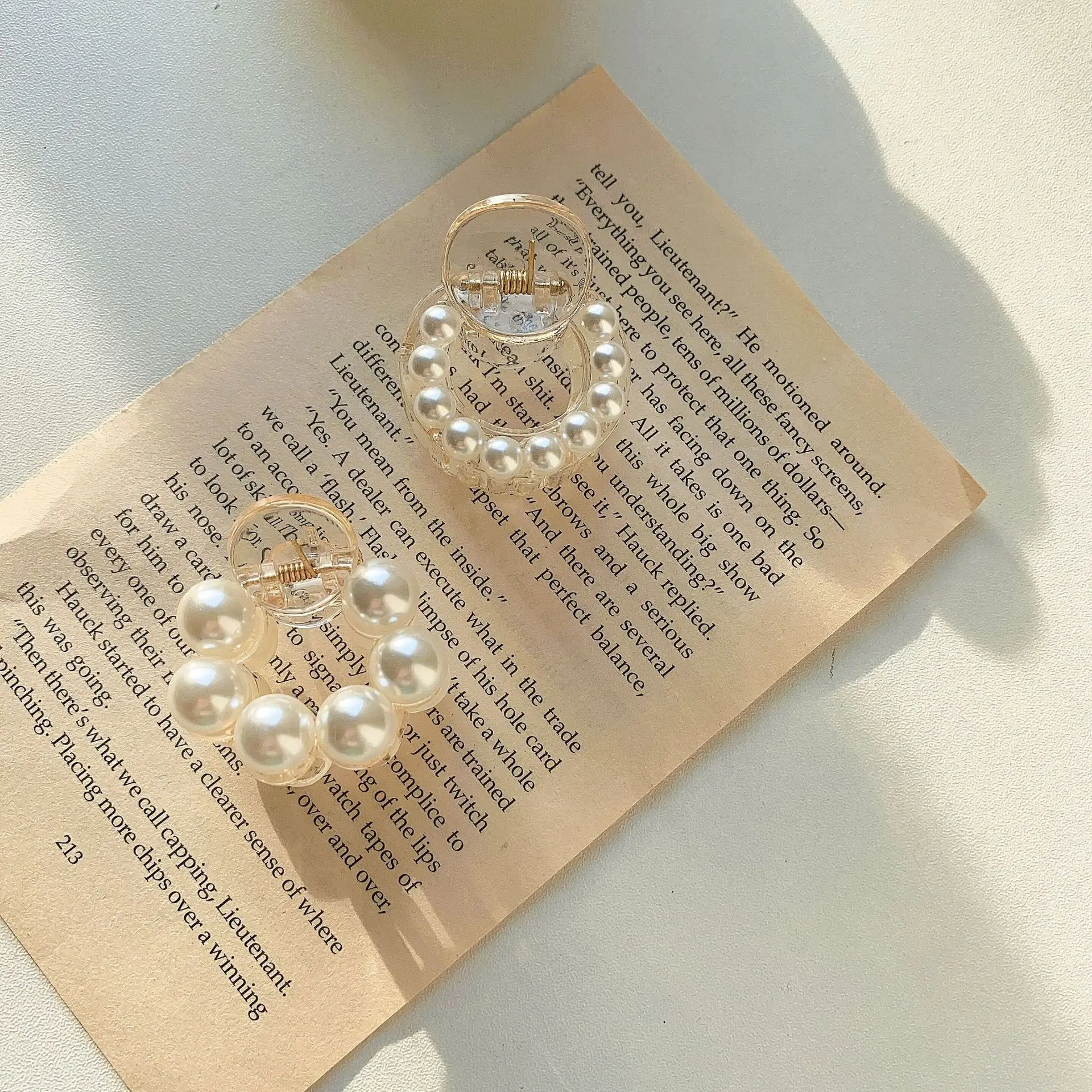 

South Korea Female Ins Pearl Pin Head Hair Crab Clip French Mini Shark Clip Tire Fashion Japanese Hair Hairpin Barrette Clamps