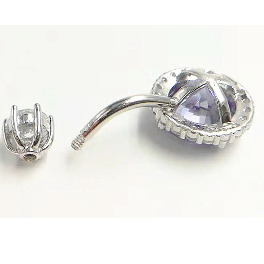 Пирсинг для живота из серебра 925 пробы с кристаллами ювелирные изделия тела ombligo