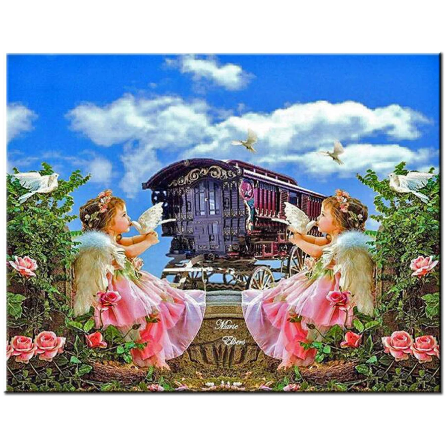 Алмазная 5D картина с изображением ангелов сестры вышивка крестиком Сказочная