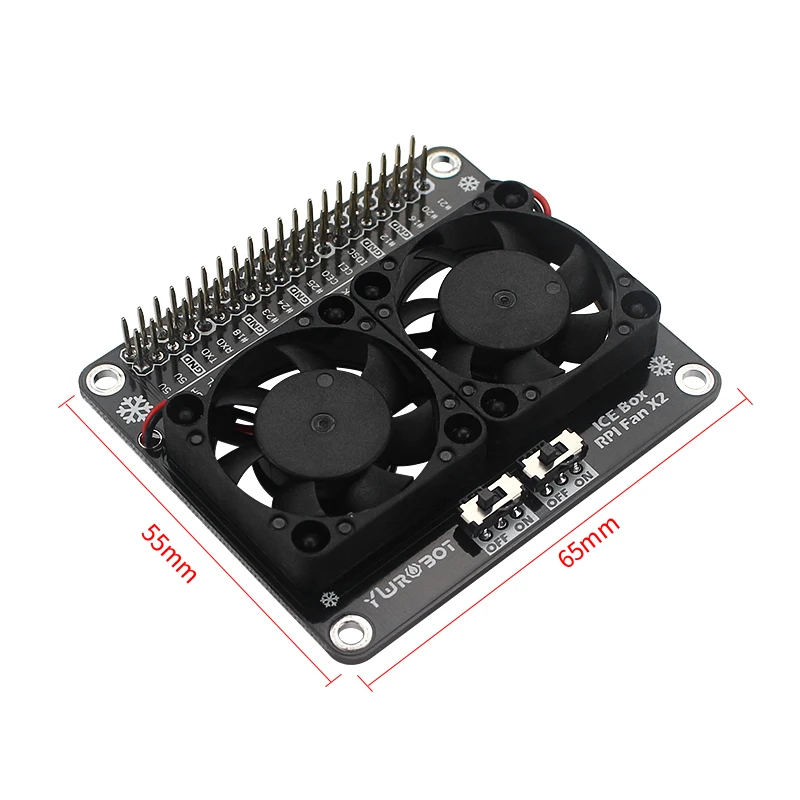 Raspberry Pi 4B GPIO двойной вентилятор модуль Вентилятор охлаждения с синим