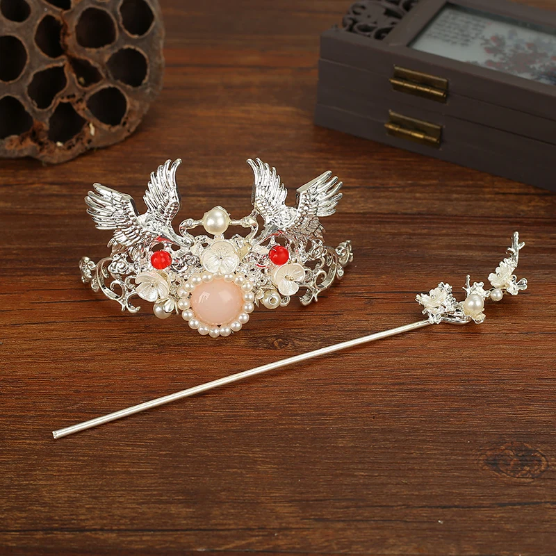 Античные Аксессуары для китайской одежды шпилька волос унисекс корона Боб