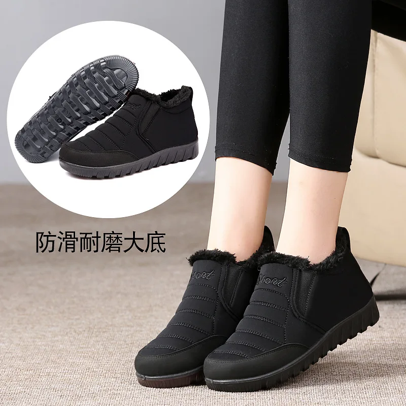 Зимние плюшевые теплые зимние ботинки женская зимняя обувь ботильоны для женщин