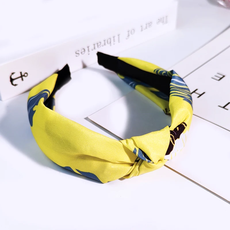 

Ladies Tropical Style Head Bands for Women Bowknot Broadside Printing Hair Hoop Cotton Hairband Hair Accessories for Girls Nj056