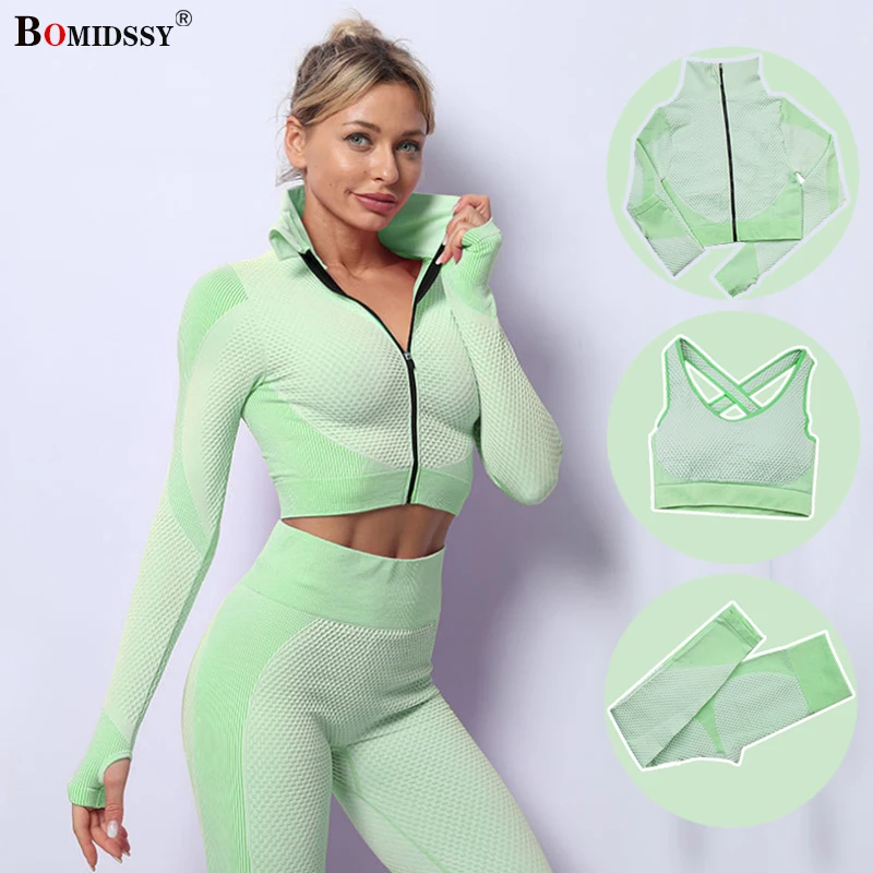 

Women's Seamless Yoga Suit Sportswear High Waist Stretch Pants Workout Running Bra Workout Wear 2/3 Pieces