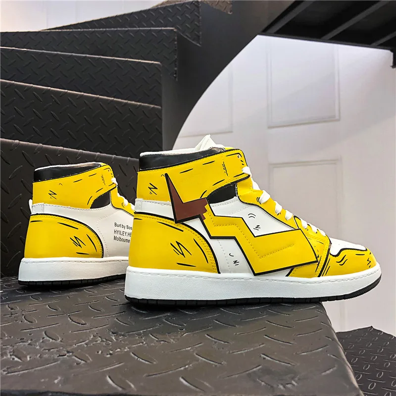 

Men's High Top New Winter Boots Fashion Sneakers Cartoon Thermal Casual Shoes Outdoor Non-Slip Breathable Men Shoes