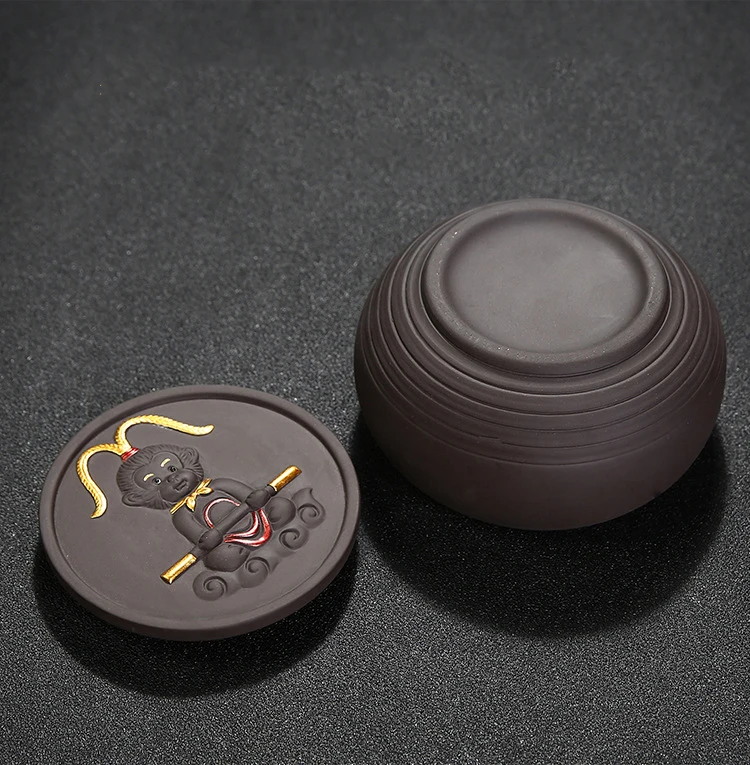 Китайская пурпурная глина кунг фу чай питомец Обезьяна Король пепельница