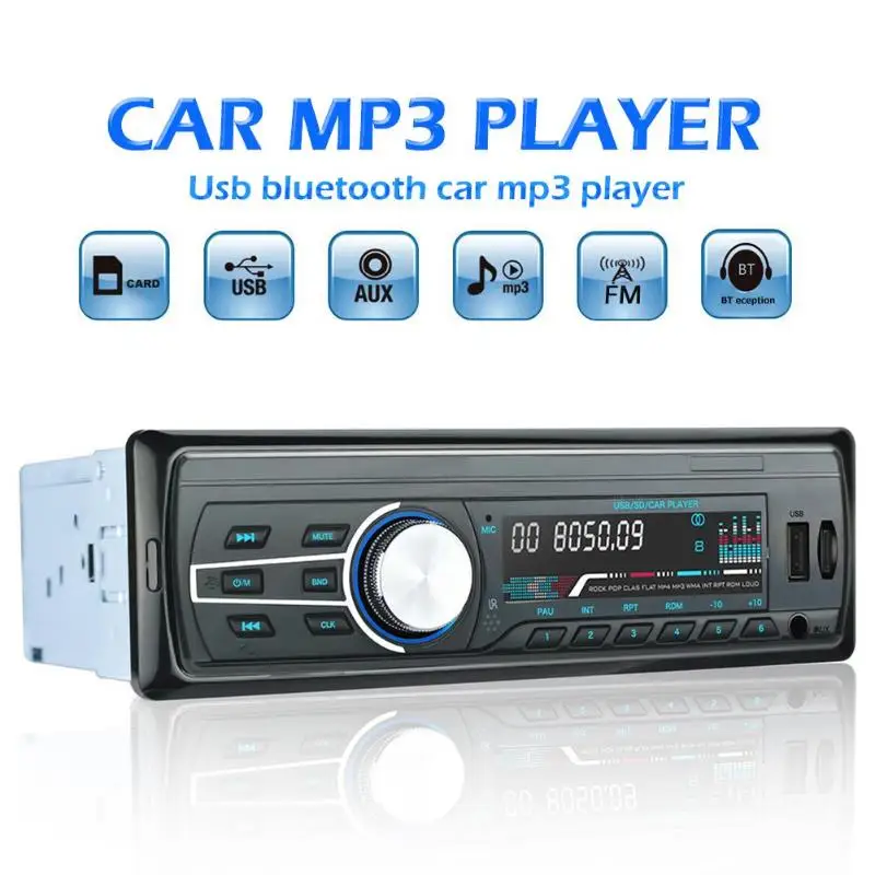 Авторадио 1 DIN Авторадио автомобильное аудио в тире стерео аудио USB FM радио Bluetooth Hands-free головное устройство MP3 музыкальный плеер