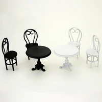 mini metal dining table chair set simulation furniture model toys for doll house decoration 112 dollhouse miniature accessories