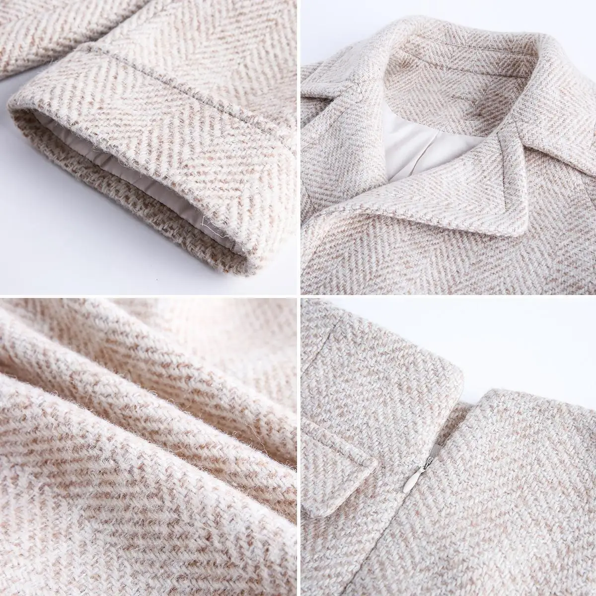 

Women Autumn Turn-down Faux Wool Solid Fashion Korean Winter Coat Female Warm Womens Basic Femme Thick Cape Cloak