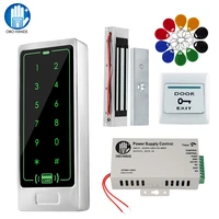 touch metal rfid 125khz 3000 user access control system electric door lock dc12v power supply with exit button for home security