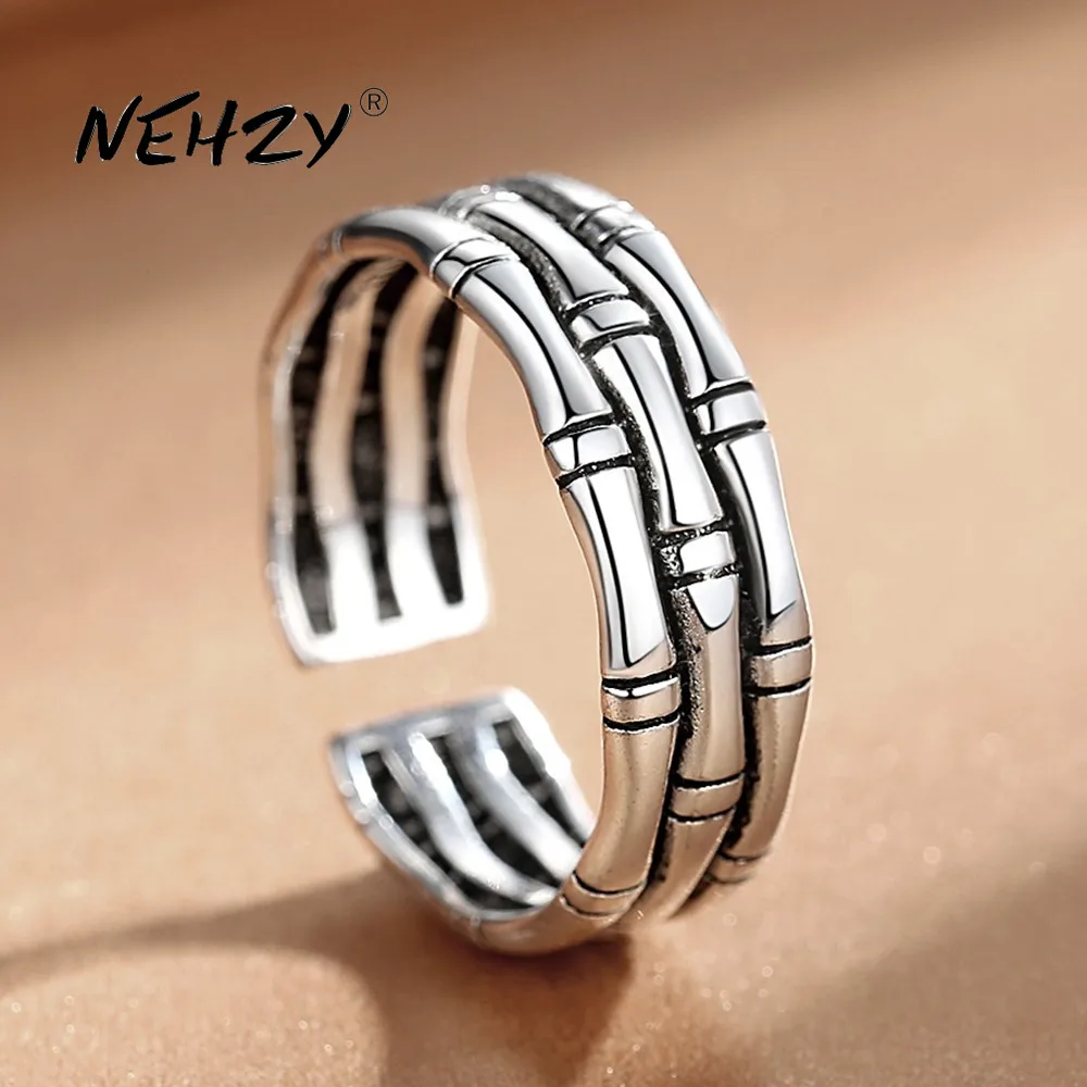 

NEHZY 925 sterling silver ring fashion woman jewelry retro simple Thai silver adjustable hot sale new bamboo high quality ring