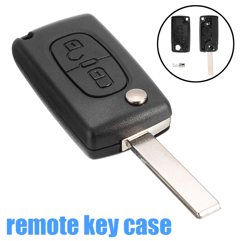 Для Peugeot 307 308 407 408 207 2 Кнопки Пульт Дистанционного Управления Flip Folding Ключевая Оболочка Неразделенный Лезвие Замена Фоб Корпус Без Логотипа.