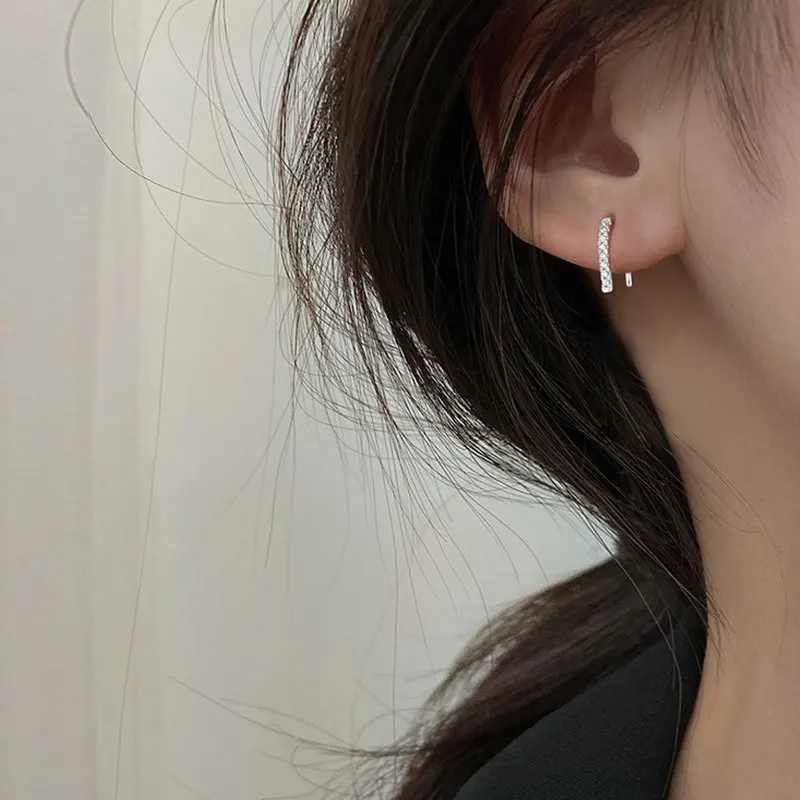 Серьги из стерлингового серебра 925 пробы с цирконием маленькие серьги