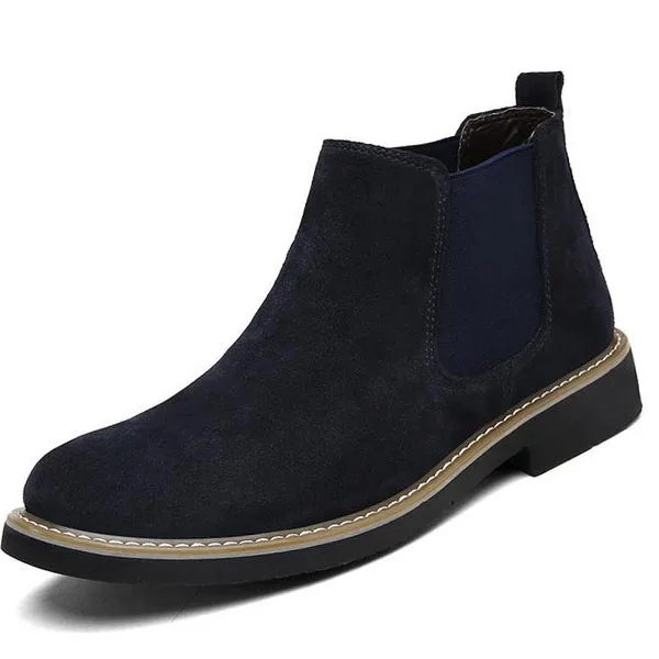 

New Men Chelsea Boots Ankle Boots Fashion Men's Male Brand Leather Quality Slip Ons Motorcycle Man Warm Free shipping