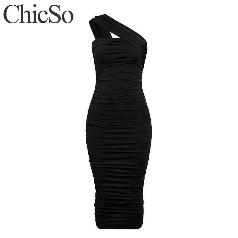 MissyChilli вязаное плиссированное черное длинное платье для женщин высокая талия