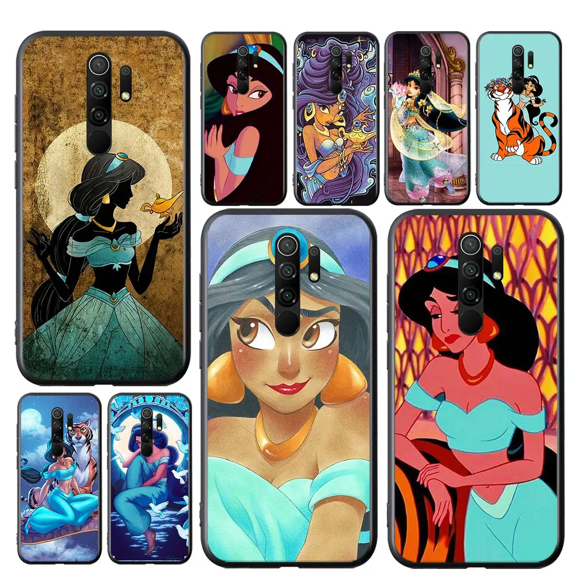 

Princess jasmine For Xiaomi Redmi S2 Y2 6 6A 5 5A 4X 9i 9T 9A 9C 9 8A 8 GO 7 7A Prime Pro Plus Black Soft Phone Case