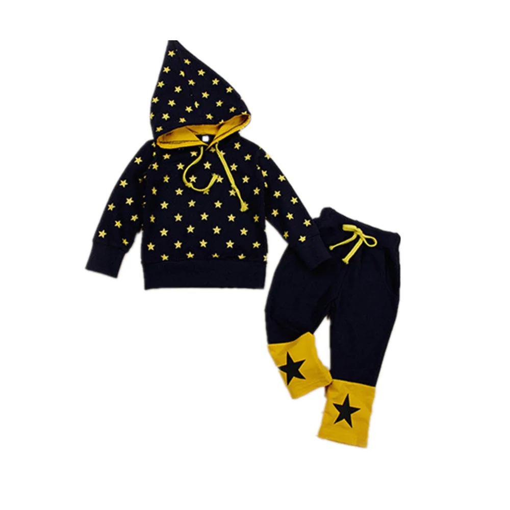 

Boy/girl Children Pentagram witches pointy hat long-sleeved top +pants set YF119