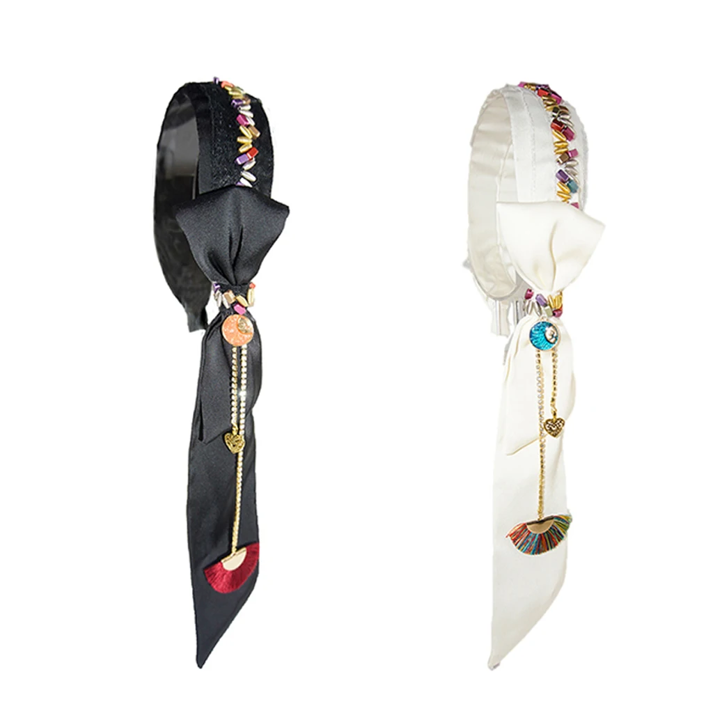 

Headbands for Women, Beaded Headbands with Tassels Wide Headbands, Elastic Hair Hoops Fashion Vintage Styling Hair Accessories