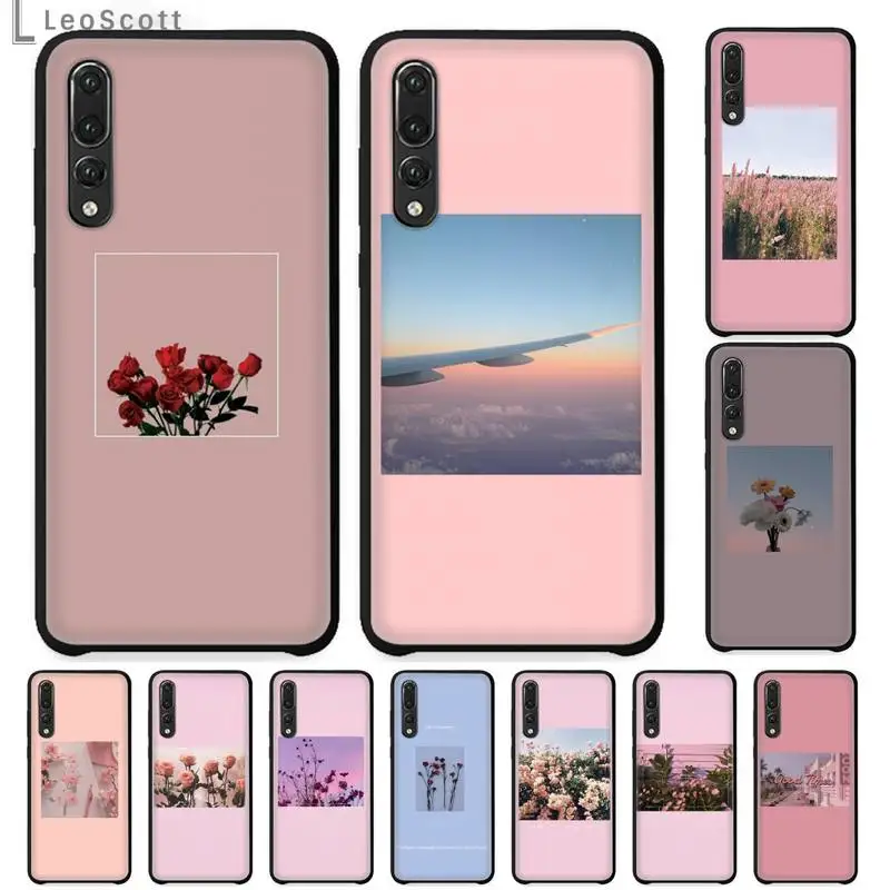 

Aesthetic art flowers scenery Phone Cases For Huawei honor Mate P 9 10 20 30 40 Pro 10i 7 8 a x Lite nova 5t Soft Cover Funda