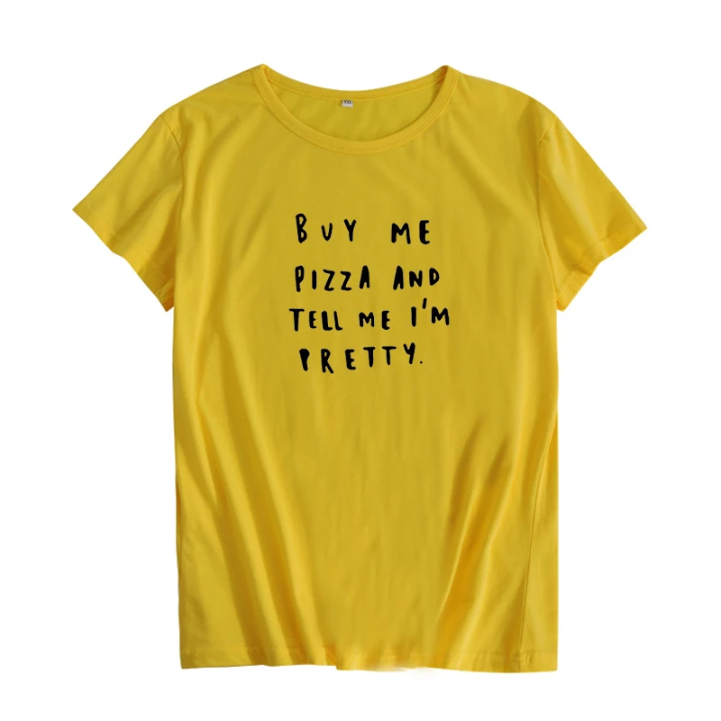 Футболка в стиле Харадзюку с забавной едой купите мне пиццу и скажите что я
