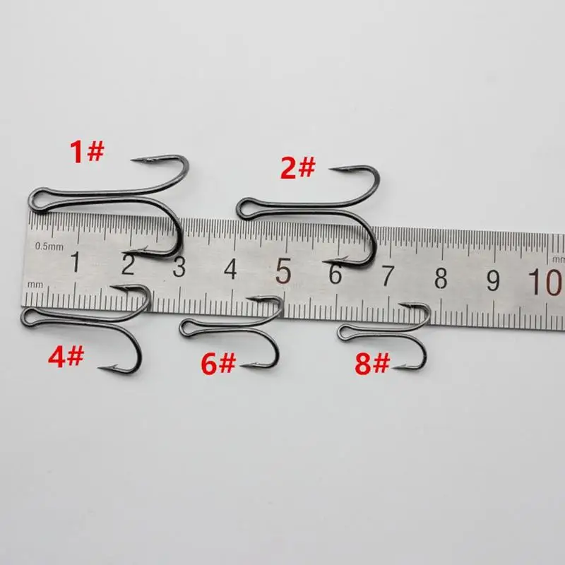 50 шт двойные крючки с высоким содержанием углерода Сталь черный бронзовых