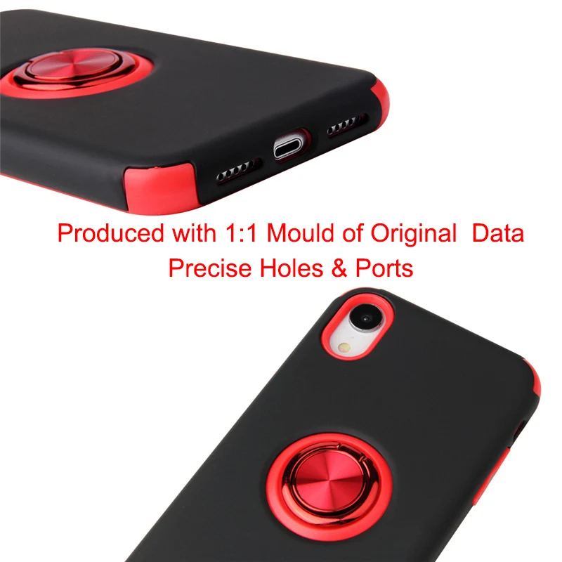 2019 Case for iPhone X XR Funda Xs Max New Arrival Original Soft TPU PC Back Full Cover Metal Ring Bracket Holder ShockProof Hot |
