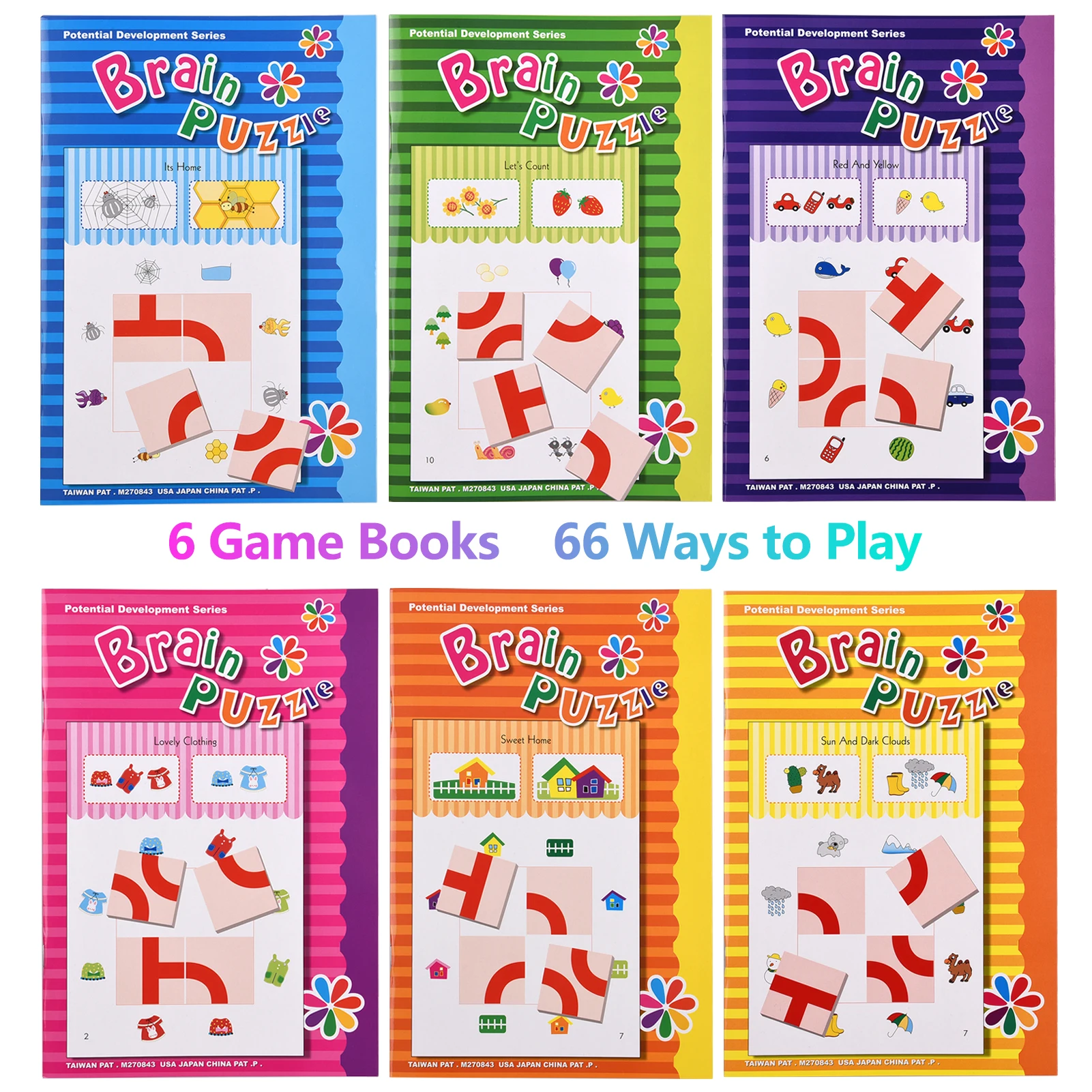 

4-Piece Brain Puzzle Block Intelligence Puzzle Toy Montessori Brain Teasers Toy STEM Problem-Solving Game Early Education