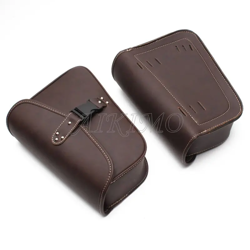 Коричневая мотоциклетная кожаная седельная сумка боковая для инструментов