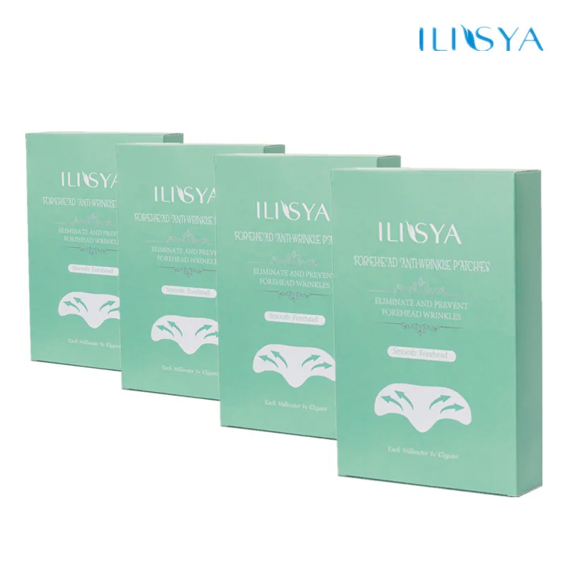 

4 Boxes-Forehead Anti-Wrinkle Gel Patches Frown Lines Removal Skin Care Stickers Moisturizing Pad-(English Package))