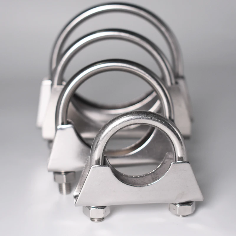 HQ Stainless Steel 304 Exhaust Pipe Strength Pipe Stuck Pipe Clamp Fixed Throat Hoop Clamp Under Collar Band U Tube Hoop
