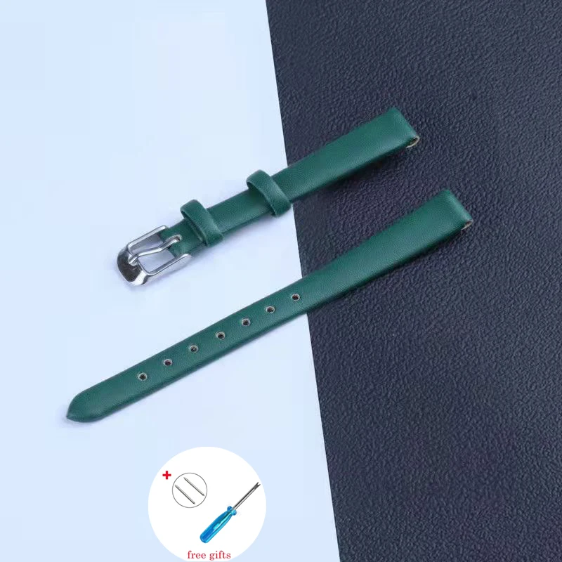 Soft Watch Belt Band Accessories for Ladies Men Student 8mm 10mm 12mm 14mm 16mm 18mm 20mm 22mm Genuine Leather Strap with Tool