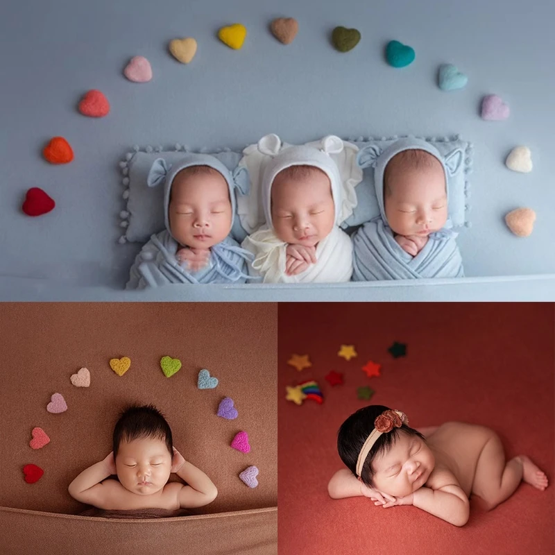 

5/6/9Pcs DIY Handmade Baby Felt Love Heart Stars Ornaments Home Party Decoration