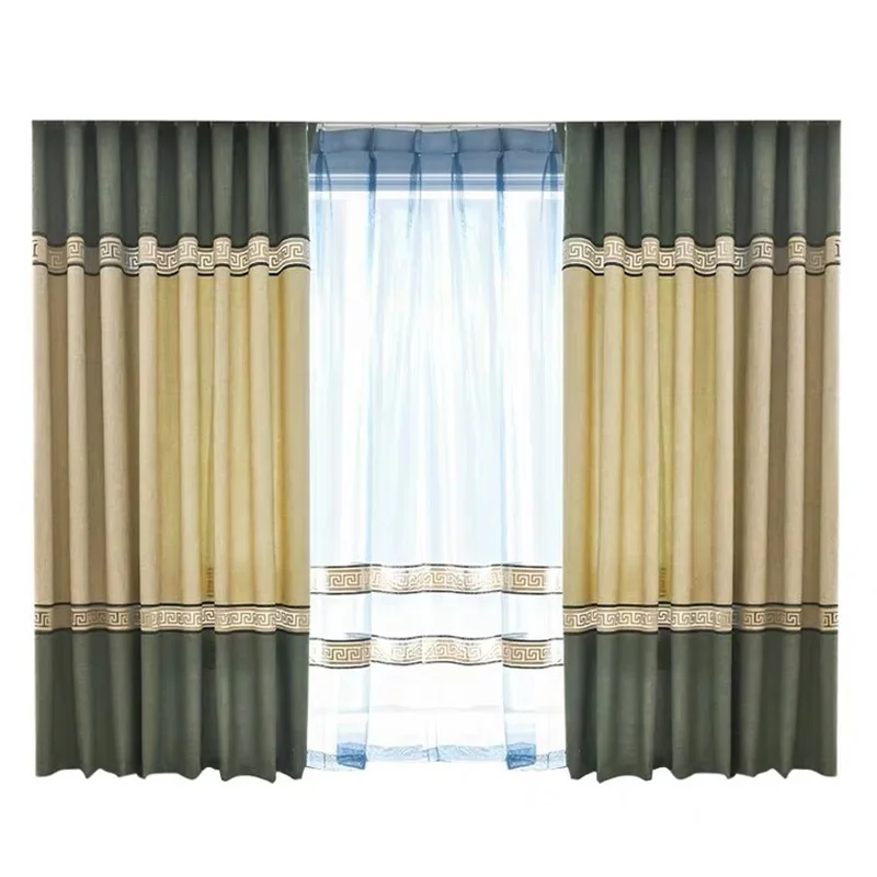 Китайский стиль Роскошная спальня кофейная драпировка готовые двери занавески