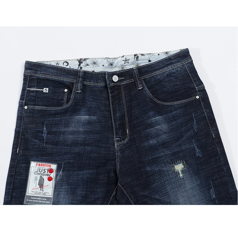 Джинсы KSTUN мужские стрейчевые облегающие рваные байкерские джинсы повседневные