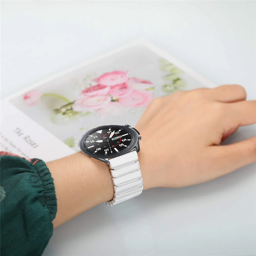 

Luxury Ceramics Strap for Samsung Galaxy Watch3 45mm 41mm Band 20mm 22mm Business Replacement Bracelet for Active 2 40mm 44mm