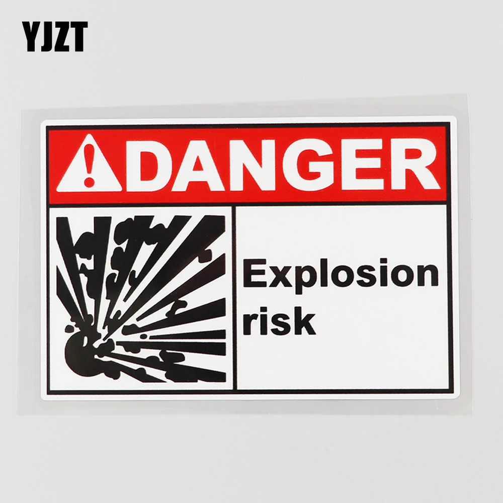 

YJZT 12.3CM×8.2CM Warning Explosion Risk Danger Decal PVC Car Sticker 12C-0133