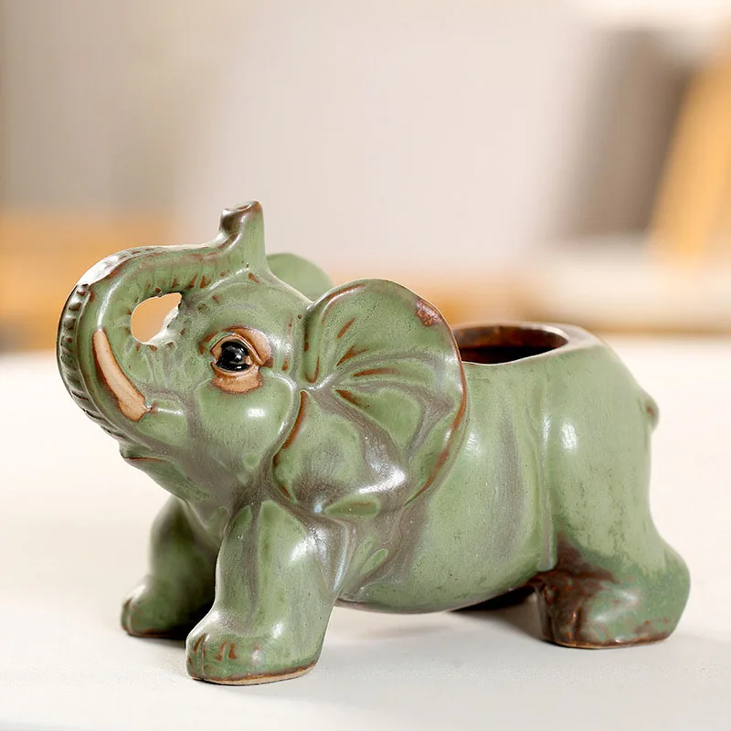 Винтажные керамические цветочные горшки плантатор для суккулентов животных