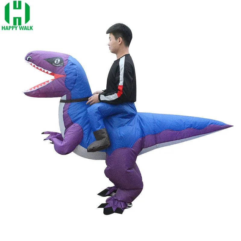 Новый костюм для езды надувной динозавр T-Rex нарядное платье на Хэллоуин взрослых