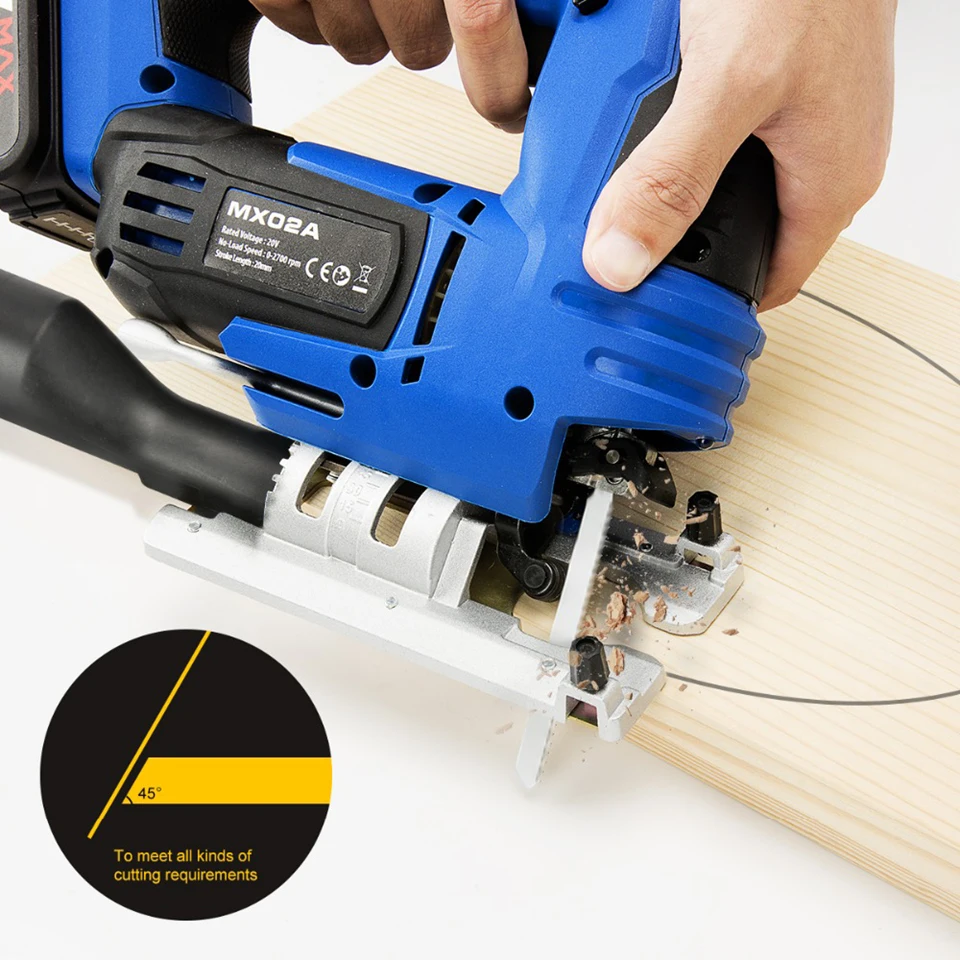 PROSTORMER 20V Jig Saw Регулируемая скорость электрическая пила с 6 лезвиями мульти-угол