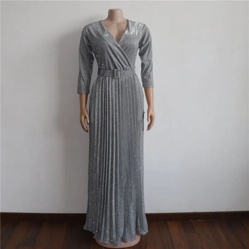 African dresses for women New hot selling popular Colorful bronzing Women party long dress v-neck younger girl |