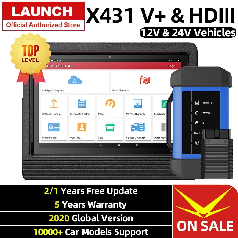 

Launch X431 HDIII сверхмощный диагностический модуль HD3 используется с X431 V + для 24V грузовиков дизельных грузовиков