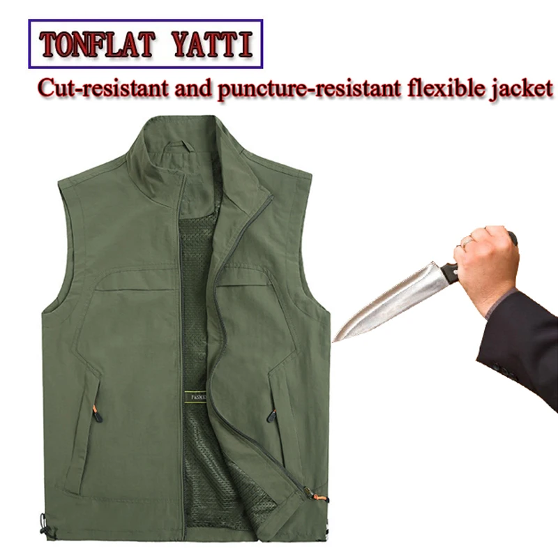 New Self-Defense Stab-Resistant Cut-Proof Denim Vest soft Stealth Swat Fbi Hacking Military Tacticsde fensa extensible Clothing