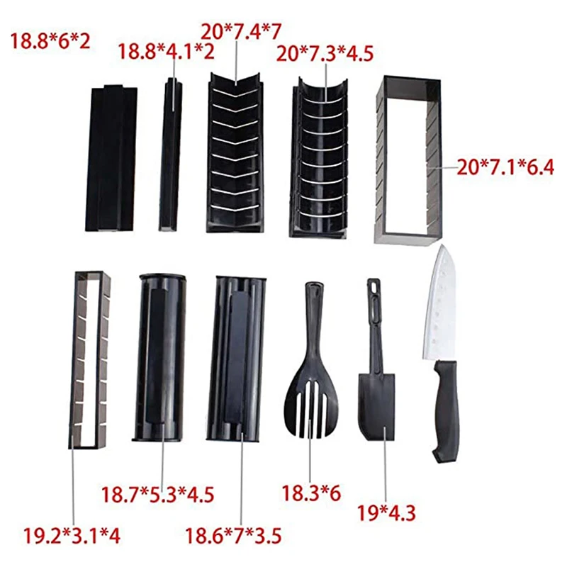 

11pc DIY Sushis Maker Sushis Kitchen Tool Making Machine Roller Rice Mold Sushis Vegetable Meats Rolling Kitchen Gadgets LXY9