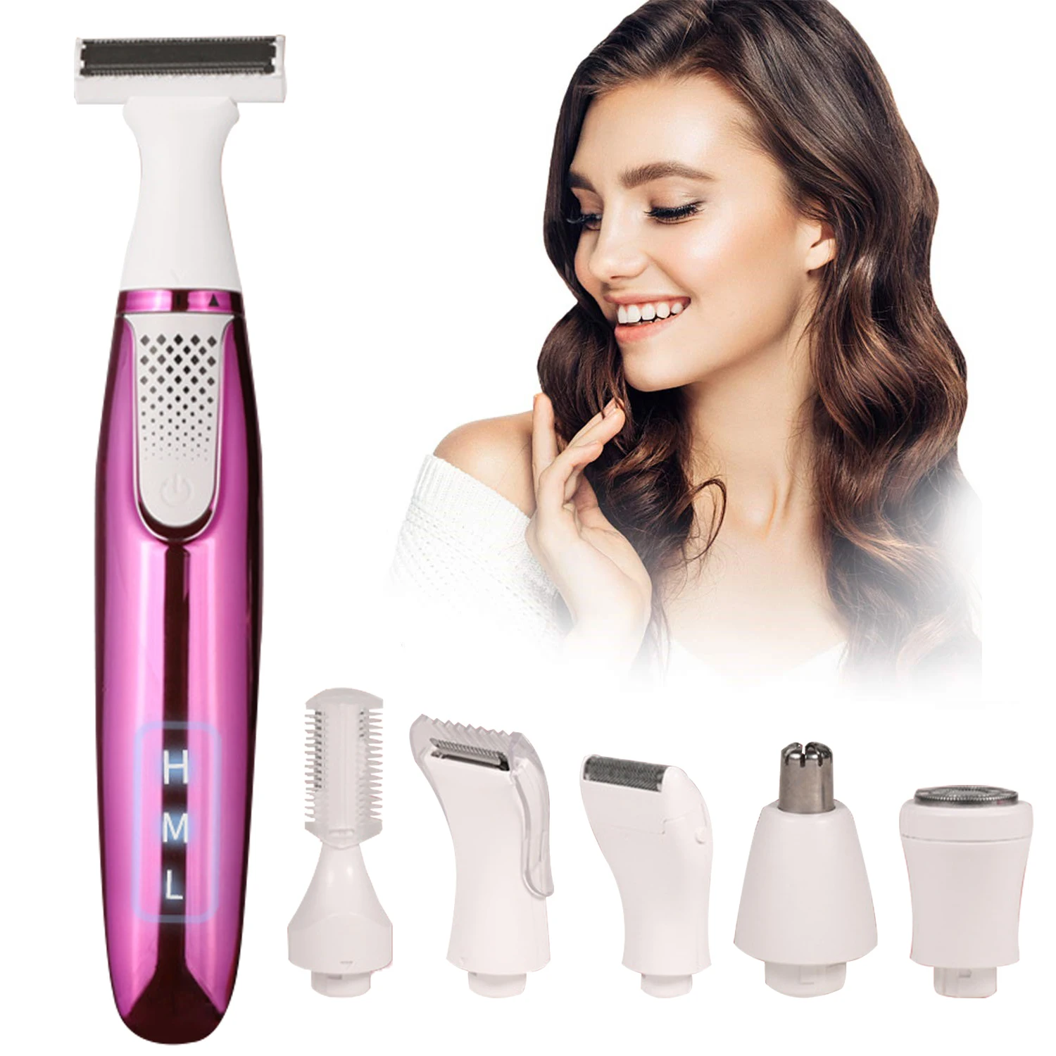 

6 In 1 Women Face Body Hair Removal Lady Shaver Epilator Female Shaving Machine Electric Trimmer Female Razor Bikini Depilatory