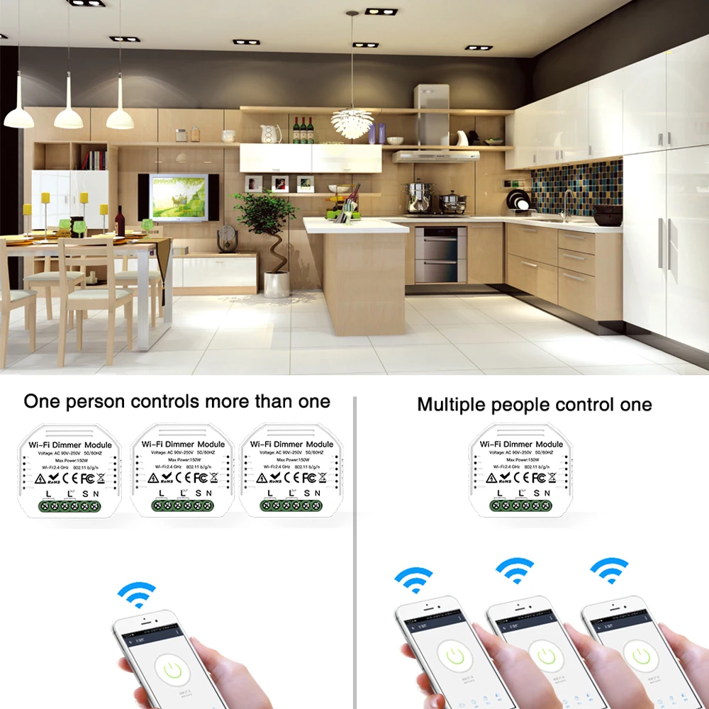 Распродажа WiFi умный светильник 1 банда диммер модуль жизнь дистанционного